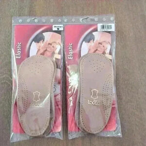Tacco Footcare 3/4 Elastic Leather Insoles Footbed RelaxFlex Arch Support - 2pr